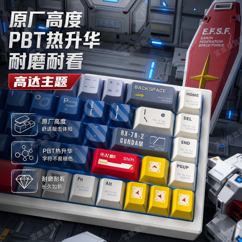 Gundam Cherry Profile 120+ Keys PBT Keycaps Set