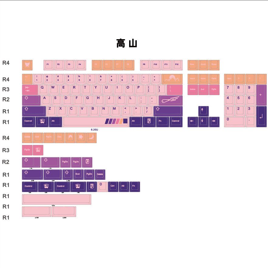 Twilight Cherry Profile PBT 120+ Keys Keycaps Set