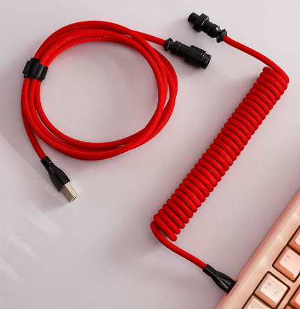 Red Aviator Coiled Braided Type-C Cable