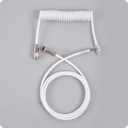Coiled Aviator Braided Cable - White