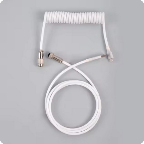 Coiled/Aviator Braided Cable - White