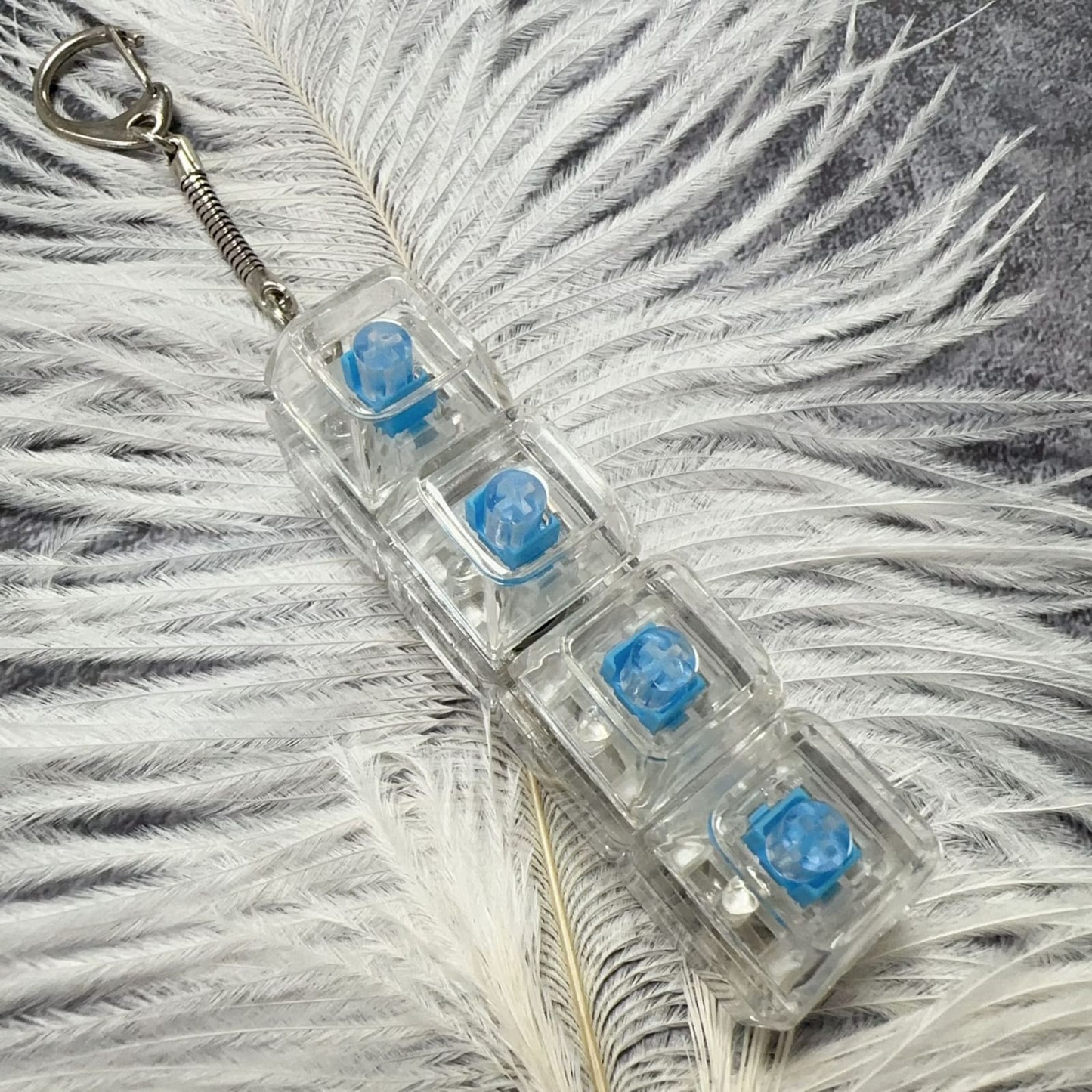 Transparent Switch Tester Fidget Keychain with Switch - 4 Key