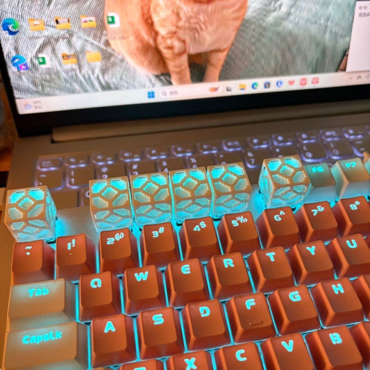 Minecraft Themed Shinethrough Keycaps - Set Of 4 Keycaps