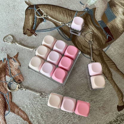 9 Key Pink Gradient Keyboard Keychain in Bangladesh