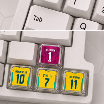 Brazil Home & Away Edition Football Jersey Caps XDA Profile - Set of 4 Keys