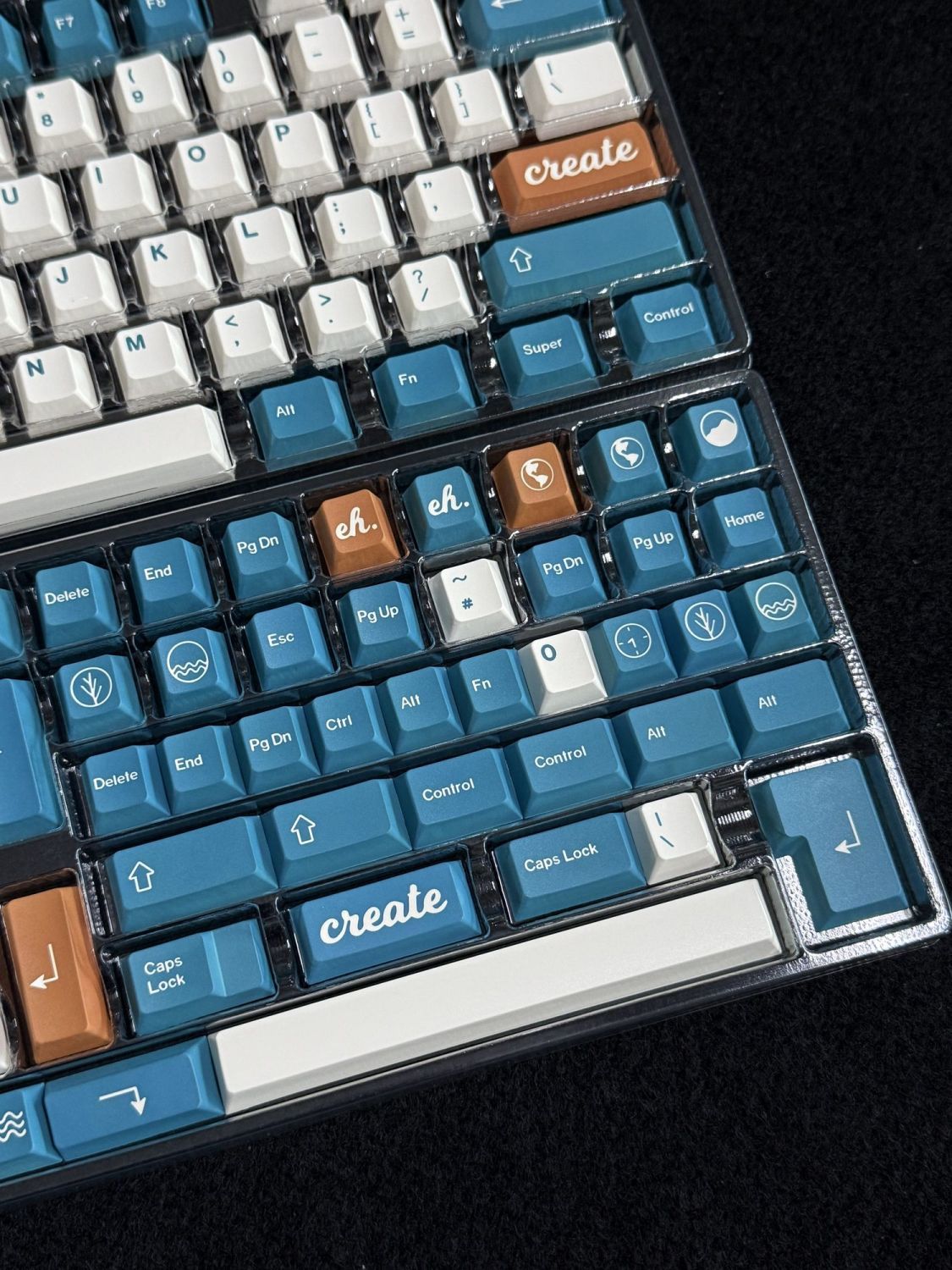 Close up shot of Earth Tones Cherry Keycap Set