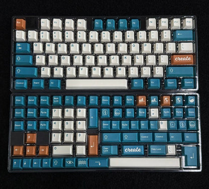 Earth Tones Cherry Profile Keycaps on a black background