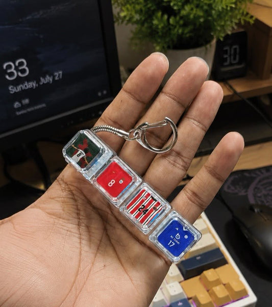 Hamza Chowdhury Edition Transparent Fidget Keychain with Jersey Keycaps - 4 Key