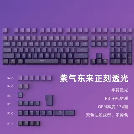 Purple Gradient Top Shine Through V2 OEM 134 Keys PBT