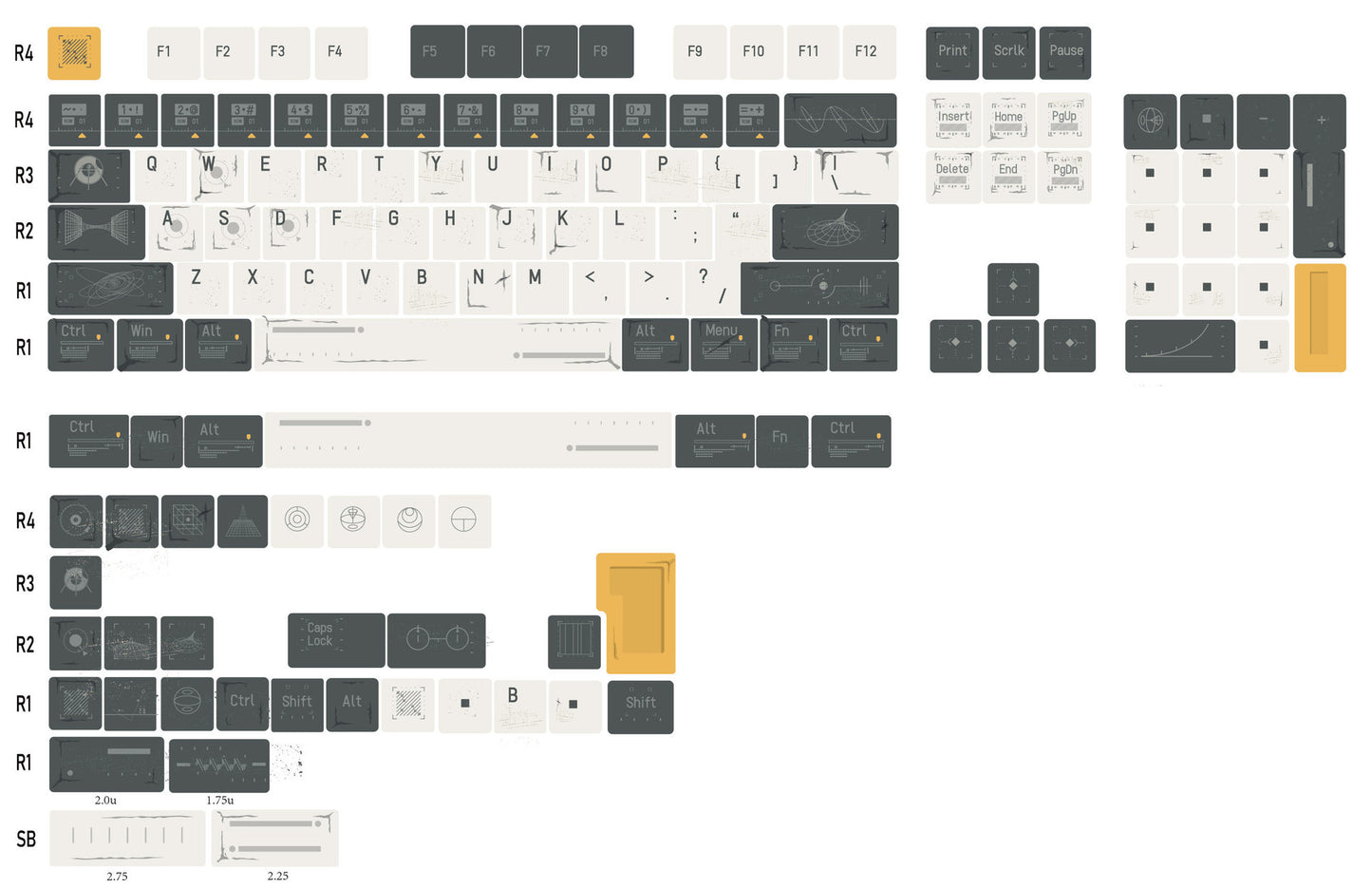 Interstellar Cherry Profile 1.7mm PBT 120+ Keys Keycaps Set Full