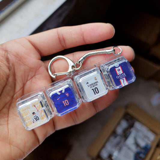 Mbappe Edition Transparent Fidget Keychain with Jersey Keycaps - 4 Key Price in Bangladesh