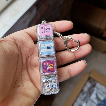 Messi Jersey Keychain with RGB LED and Clicky Blue Switch FancyKeebs Bangladesh