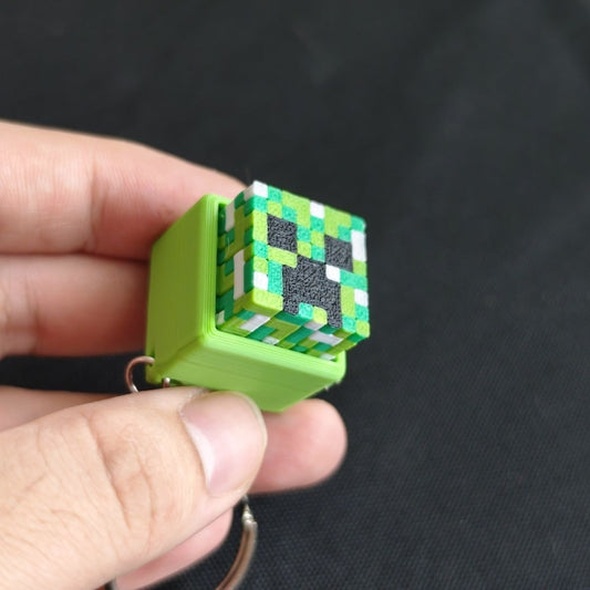 Minecraft Themed Switch Tester Fidget Keychain with Switch -Creeper