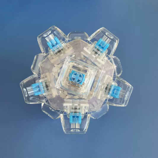 Mega Cube Fidget Keychain with Mechanical Switch With LED - 12 Key
