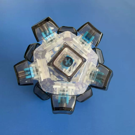 Mega Cube Fidget Keychain with Mechanical Switch With LED - 12 Key