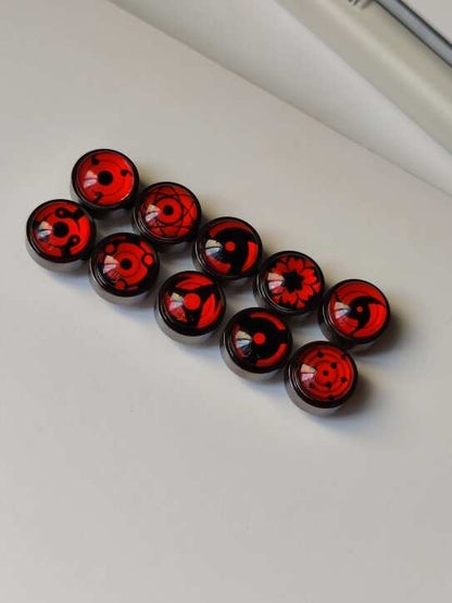 Naruto Sharingan Metal+ABS Round Keycaps - Set of 10 Keys