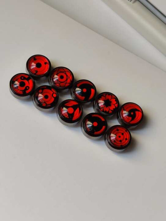 Naruto Sharingan Metal+ABS Round Keycaps - Set of 10 Keys