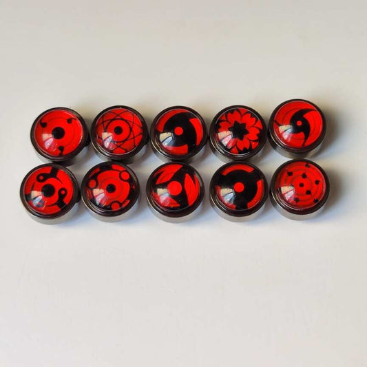 Naruto Sharingan Metal+ABS Round Keycaps - Set of 10 Keys