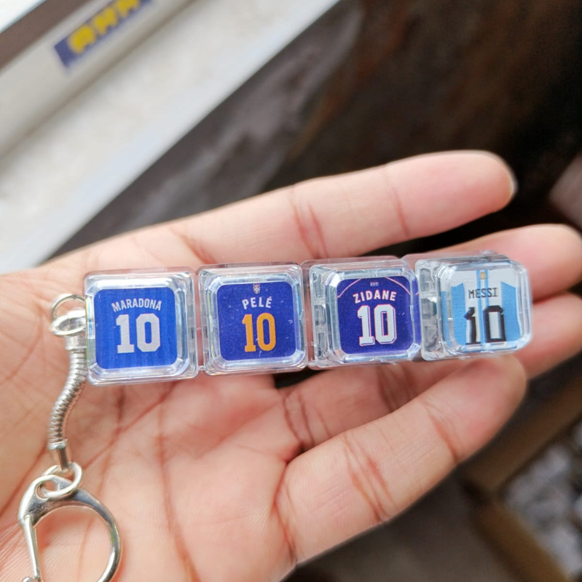 Pele Maradona Zidane Messi Fidget Keychain FancyKeebs with LED in BD