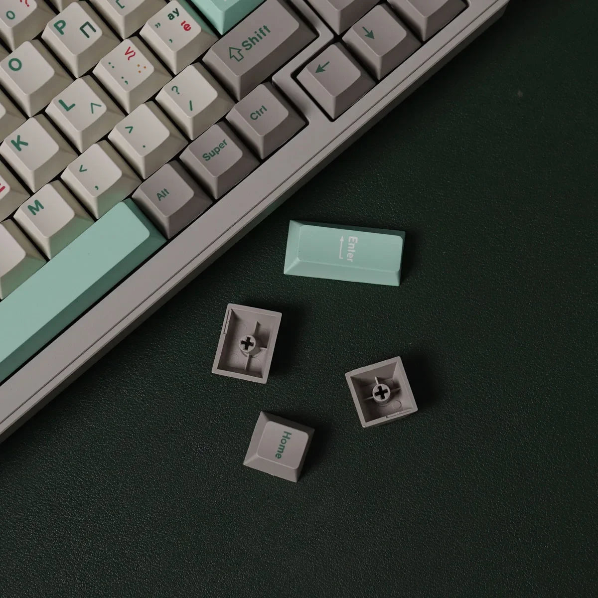 Retro Green Greek Cherry Profile 140+ Keys Keycaps Set