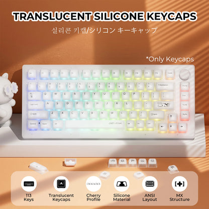 XVX Soft Silicone Pudding Keycaps Cherry Proffile 113 Keys Set