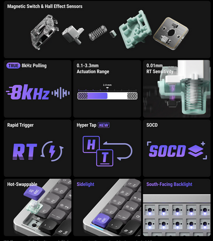 NuPhy Air75 HE  Magnetic Switch Gaming Keyboard