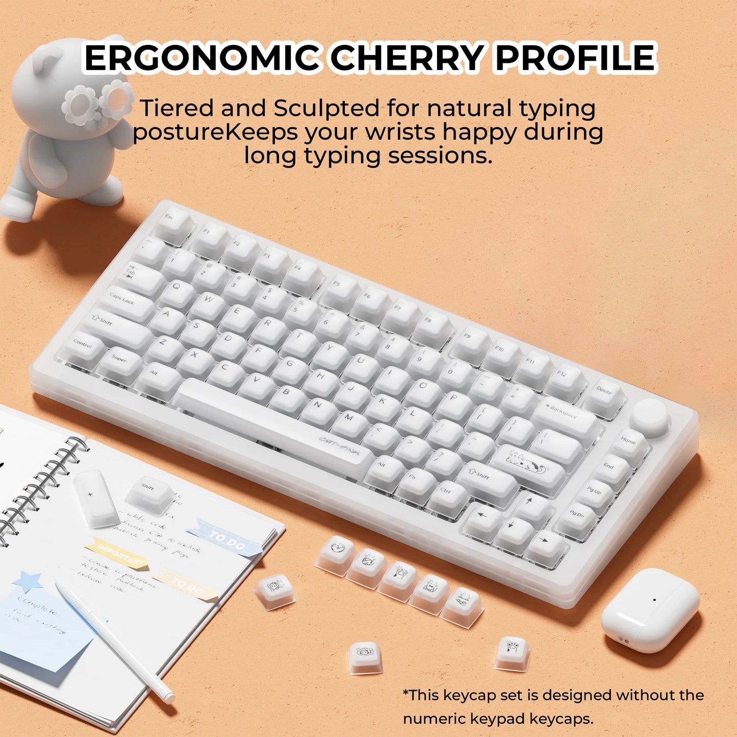 XVX Soft Silicone Pudding Keycaps Cherry Proffile 113 Keys Set
