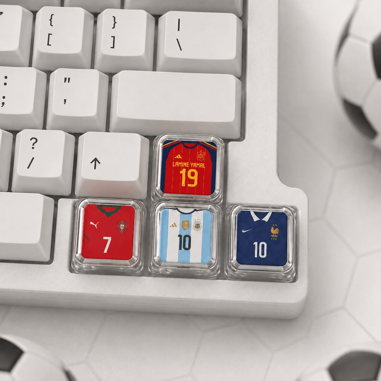 Messi Ronaldo Mbappe Yamal Keycaps in Bangladesh FancyKeebs
