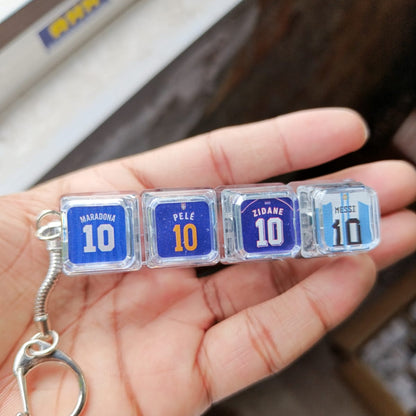 Super 10s Edition Transparent Fidget Keychain with Jersey Keycaps - 4 Key