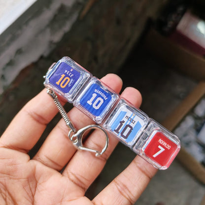 GOAT Edition Transparent Fidget Keychain with Jersey Keycaps - 4 Key