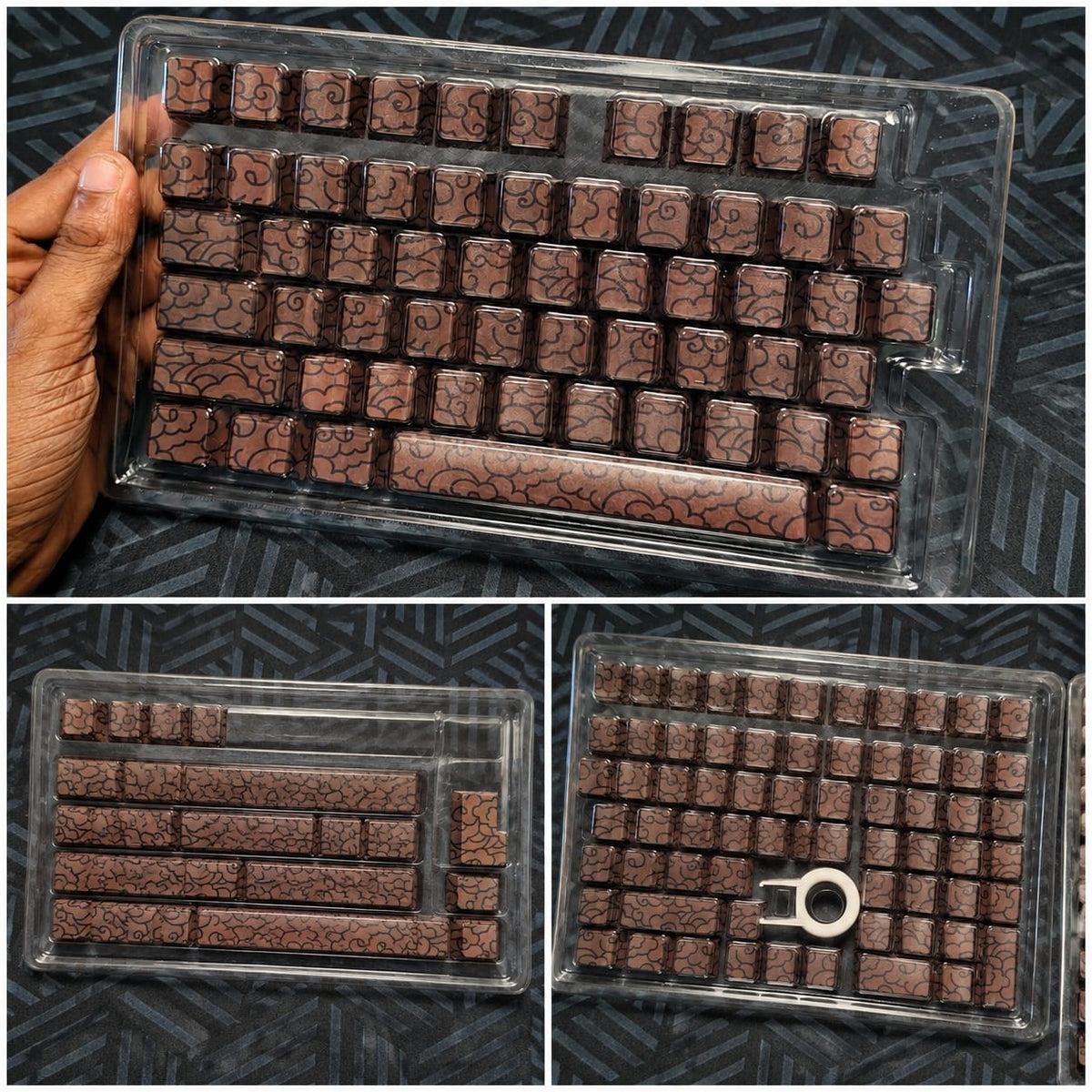 Ink Swirl Side Engraved Cherry 120+ Keys PBT Keycaps Set