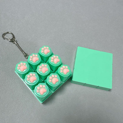 Cat Paws Switch Tester Fidget Keychain With Switch - 9 Key