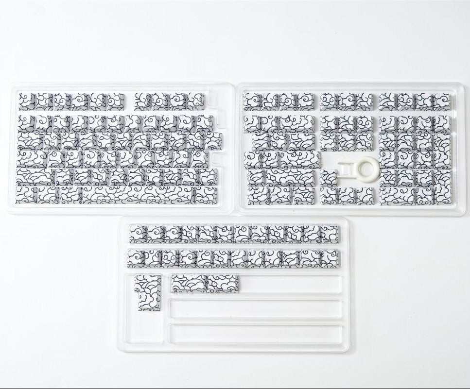 White Ink Swirl Keycaps in BD