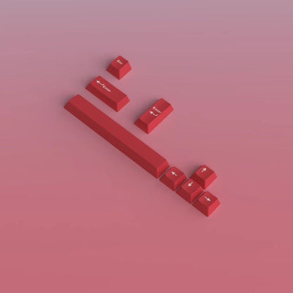 White on Red Spacebar Arrow Enter Esc 8Key Set FancyKeebs