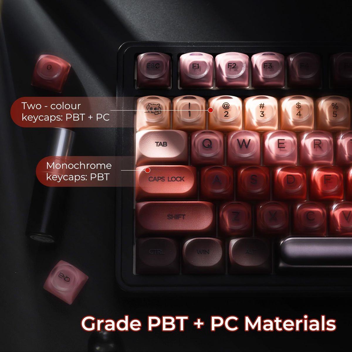XVX Berry Semi Transparent HOA Profile 120+ Keys Keycaps Set