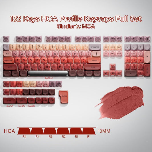 XVX Berry Semi Transparent HOA Profile 120+ Keys Keycaps Set