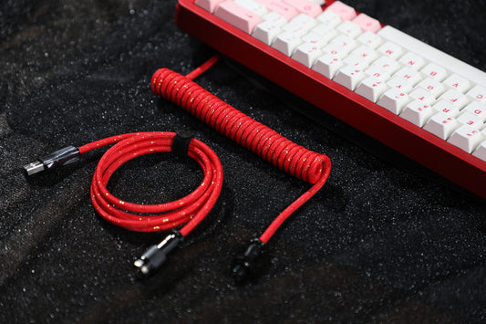 Red Aviator Coiled Braided Type-C Cable