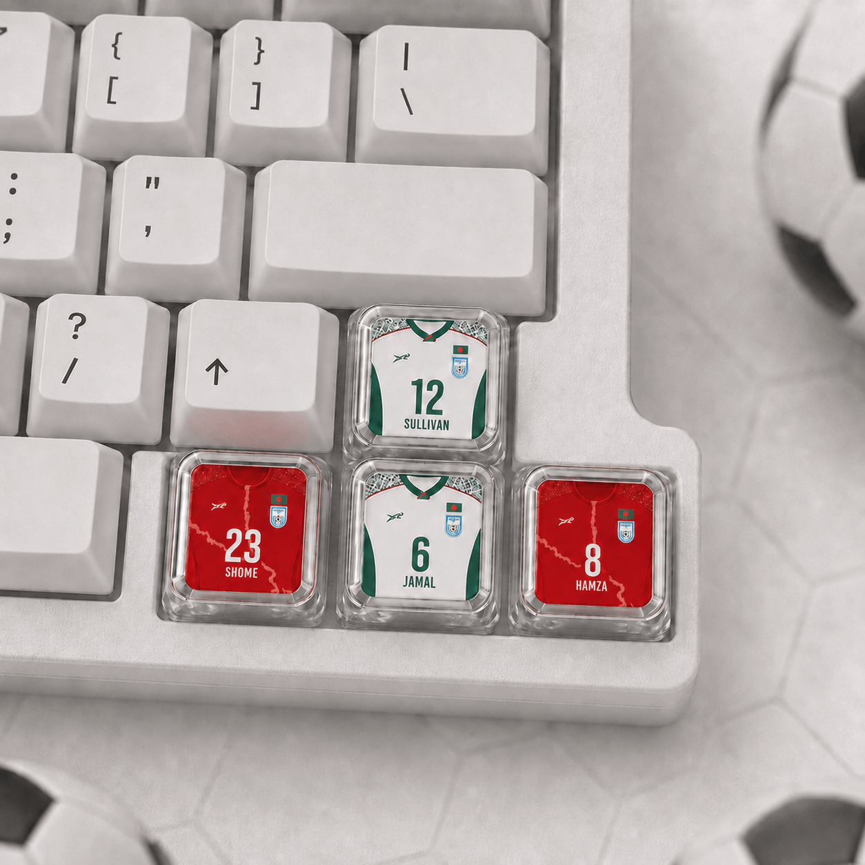 Bangladesh Edition Football Jersey Caps XDA Profile - Set of 4 Keys