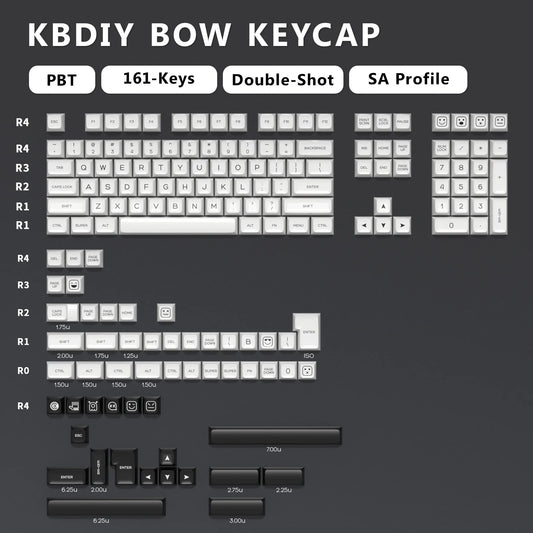 Kbdiy Bow 161 Keys SA Profile Doubleshot Keycaps Set