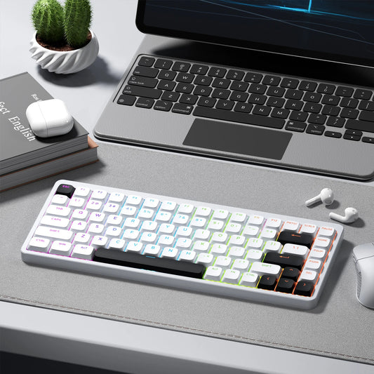 XVX Low Profile White ShineThrough Double Shot PBT Keycaps