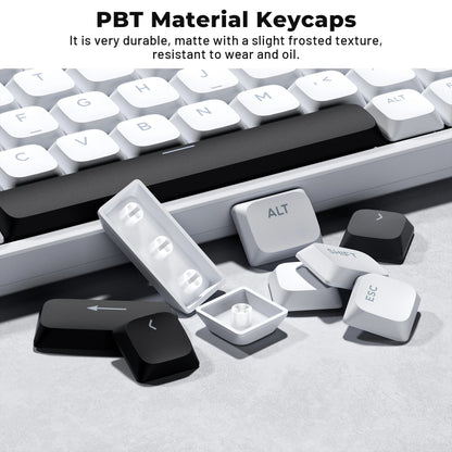 XVX Low Profile White ShineThrough Double Shot PBT Keycaps