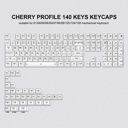 133 Key OEM Transparent/Clear Keycap - White