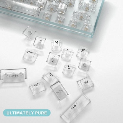 133 Key OEM Transparent/Clear Keycap - White