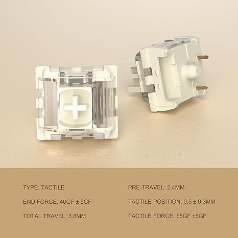 MageGee White Elephant 40g 3pin Tactile Switch