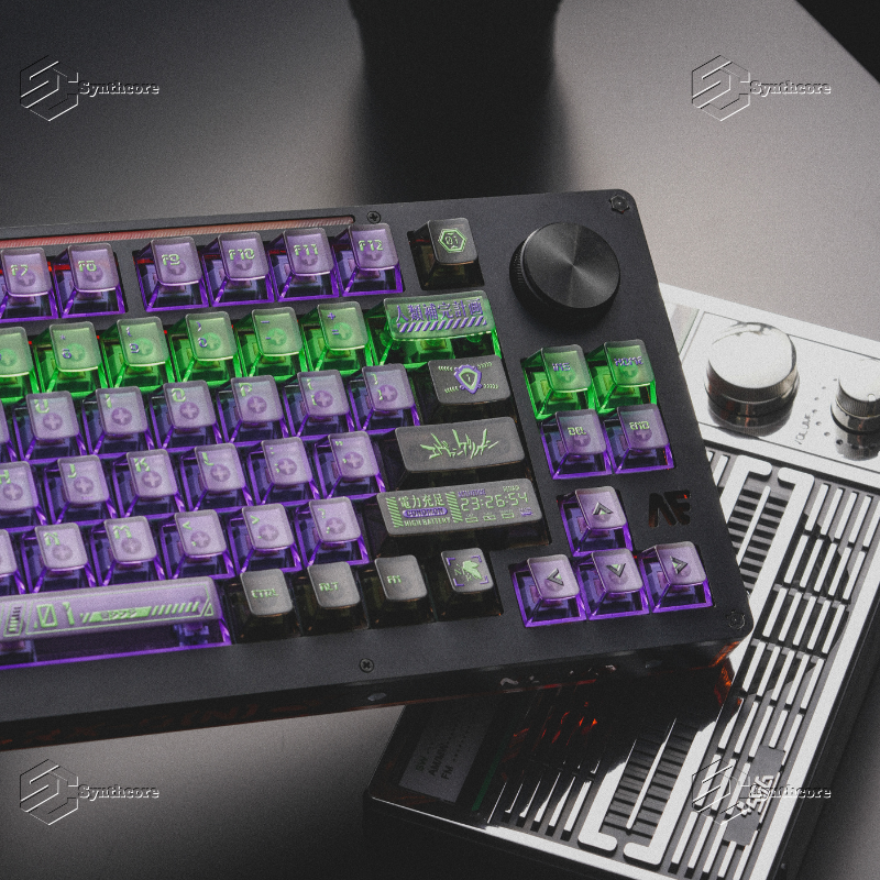 Eva-01 Purple Transparent PC UV 1.78mm Cherry Profile Keycaps Set