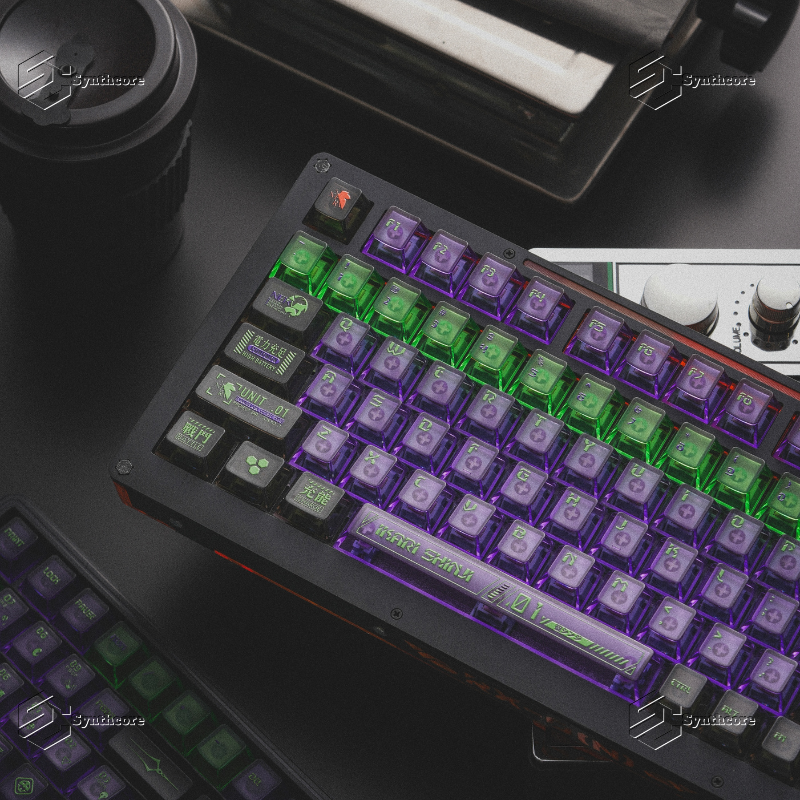 Eva-01 Purple Transparent PC UV 1.78mm Cherry Profile Keycaps Set
