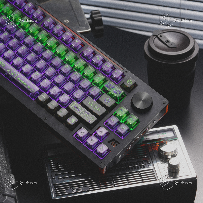 Eva-01 Purple Transparent PC UV 1.78mm Cherry Profile Keycaps Set