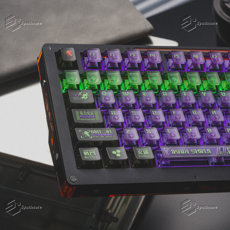 Eva-01 Purple Transparent PC UV 1.78mm Cherry Profile Keycaps Set