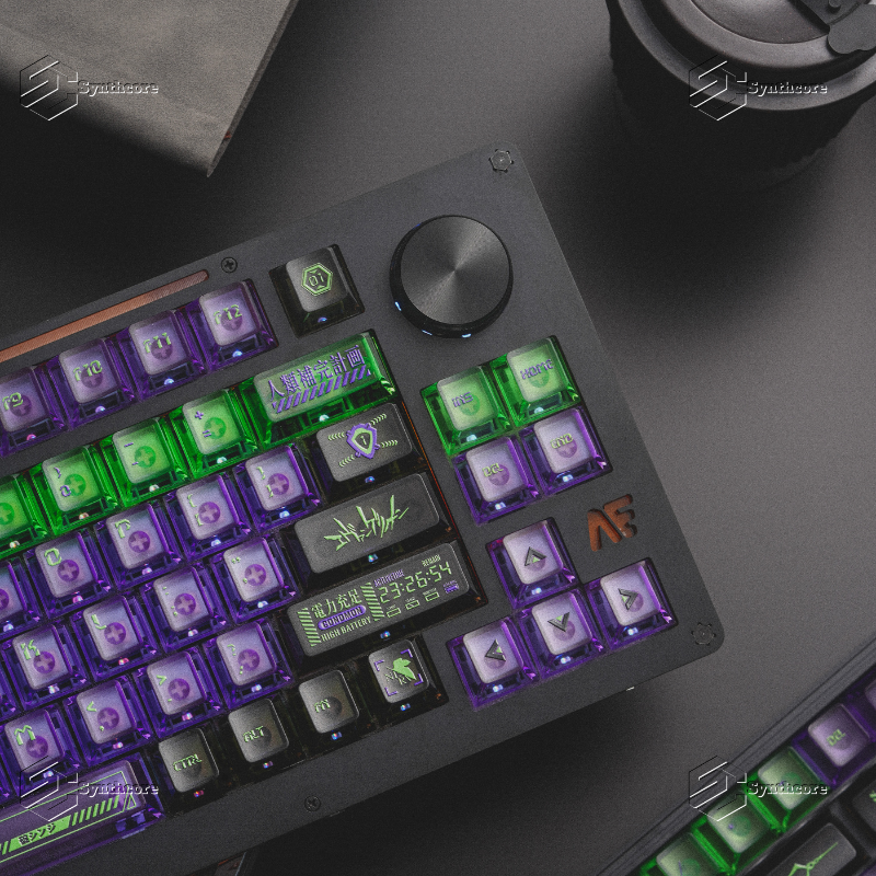 Eva-01 Purple Transparent PC UV 1.78mm Cherry Profile Keycaps Set