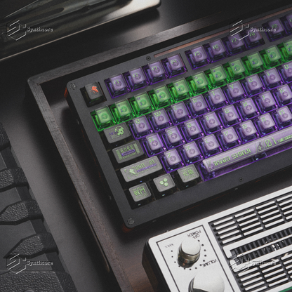 Eva-01 Purple Transparent PC UV 1.78mm Cherry Profile Keycaps Set
